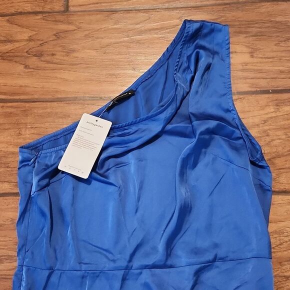 5/$15 Pretty Garden New with tag, women's medium royal blue asymmetric dress - Picture 2 of 6
